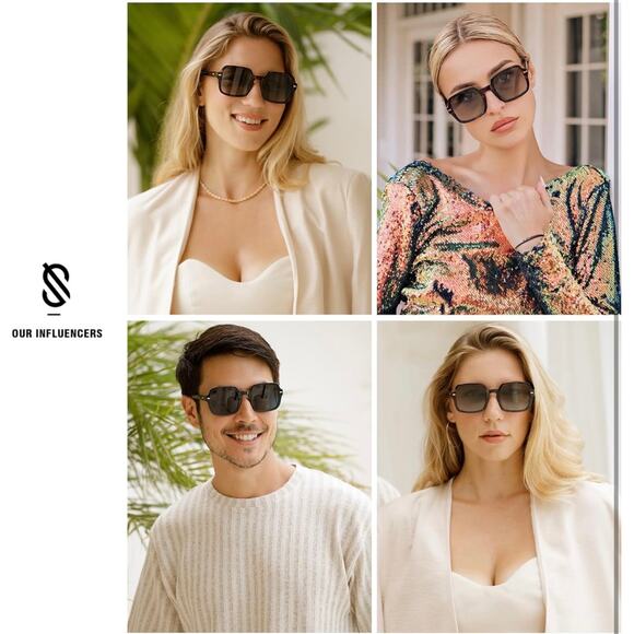 SOJOS Retro Square Polarized Sunglasses for Women Men - Picture 3 of 5